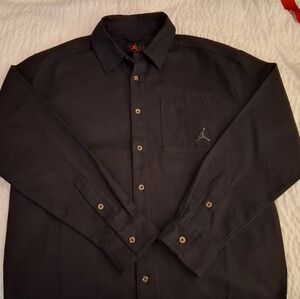Jordan Men's Black Button Down Shirt NWT Size Med